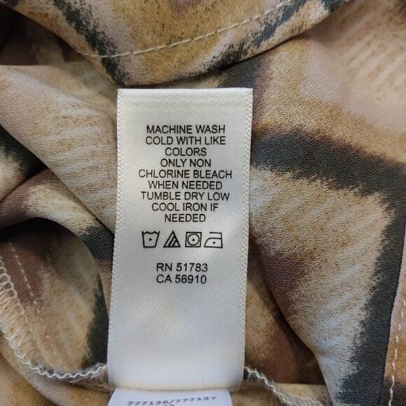 Maurices Striped Top Size Medium Brown Neutral Preppy Career Bohemian - Picture 7 of 8